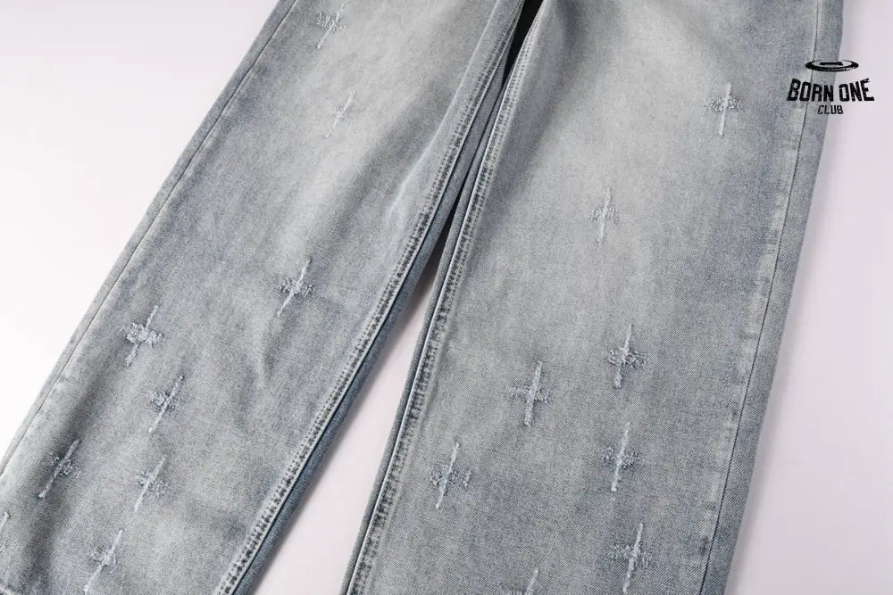Calça Jeans Ksubi Reta Azul Lavada