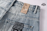 Calça Jeans Ksubi Reta Azul Lavada