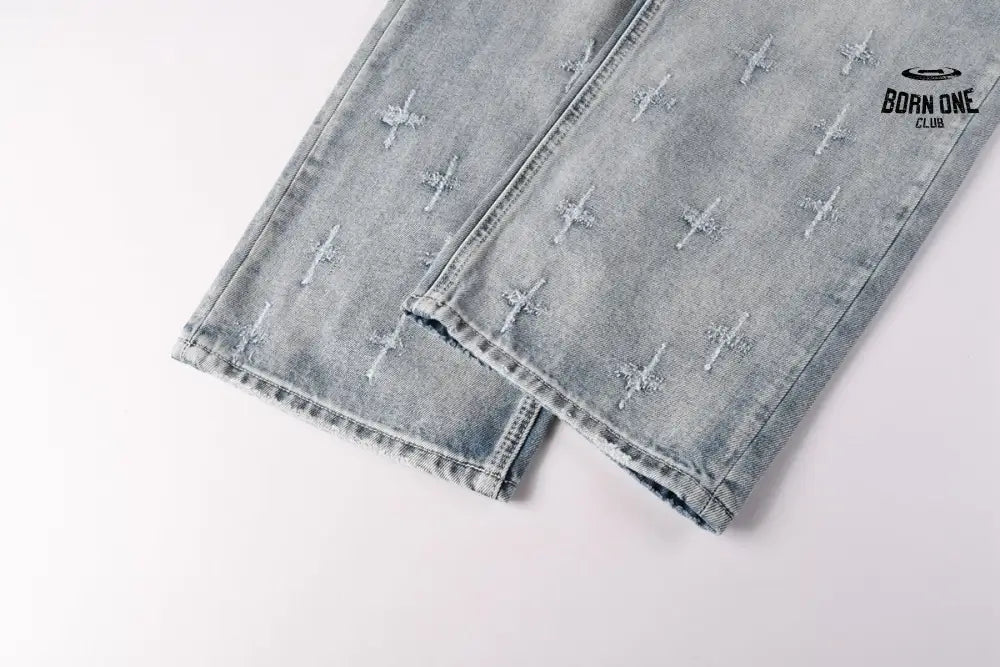 Calça Jeans Ksubi Reta Azul Lavada