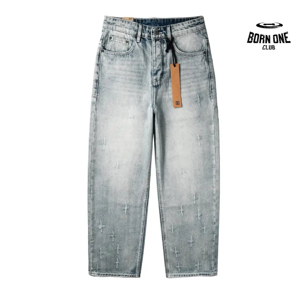 Calça Jeans Ksubi Reta Azul Lavada