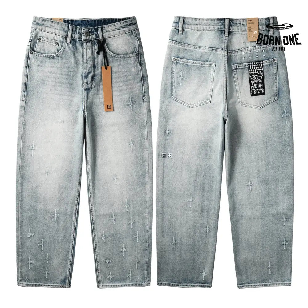 Calça Jeans Ksubi Reta Azul Lavada