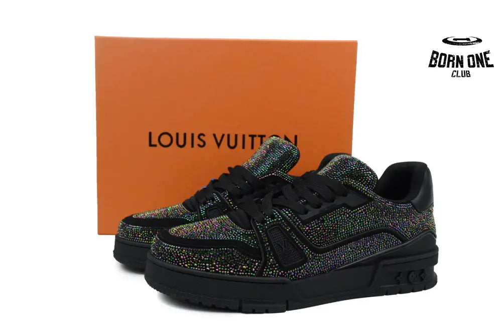 Louis Vuitton Trainer Black Rhinestones 1A815H