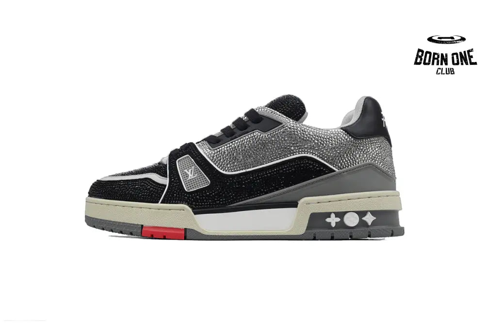 Louis Vuitton Trainer Black Grey Crystal 1ABOE2
