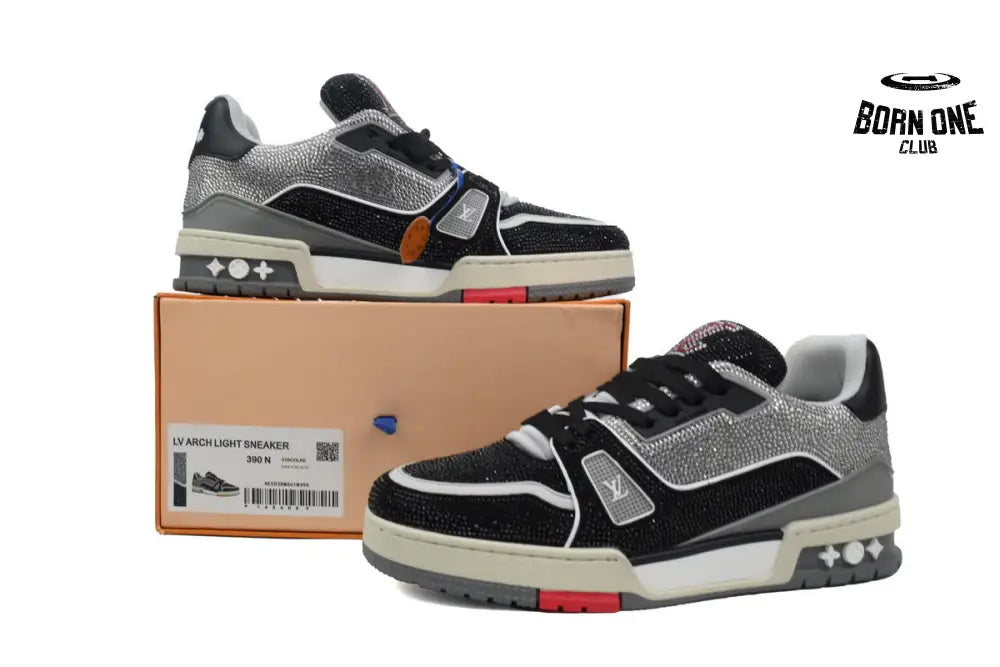 Louis Vuitton Trainer Black Grey Crystal 1ABOE2
