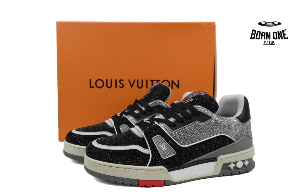 Louis Vuitton Trainer Black Grey Crystal 1ABOE2