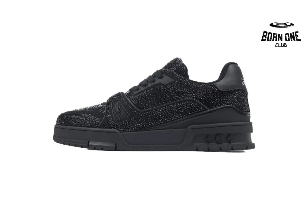 Louis Vuitton Trainer Full Black Diamond Sneakers
