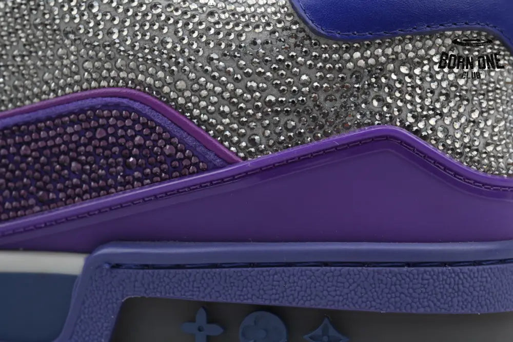 Louis Vuitton Trainer Crystal Grey Purple Rhinestone