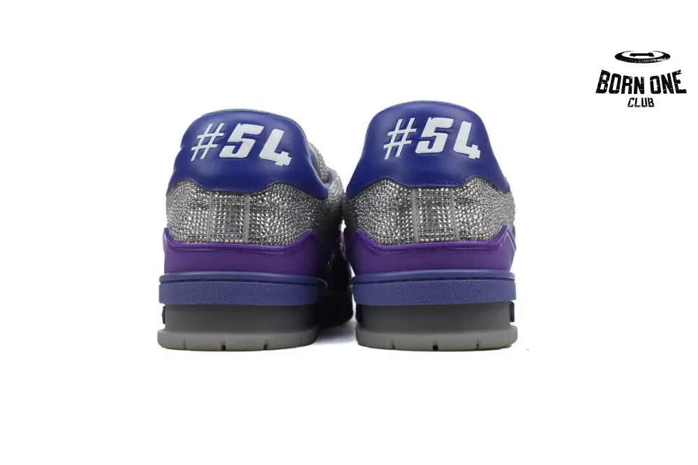 Louis Vuitton Trainer Crystal Grey Purple Rhinestone