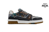 Louis Vuitton Trainer Khaki Camouflage Rhinestone