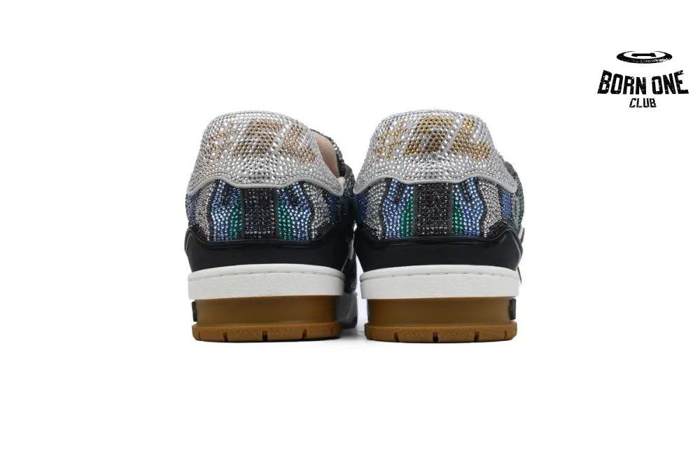 Louis Vuitton Trainer Khaki Camouflage Rhinestone