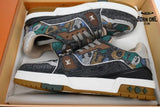 Louis Vuitton Trainer Khaki Camouflage Rhinestone