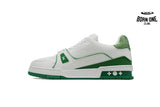 Louis Vuitton Trainer White Rhinestone Green Rhinestone Tail