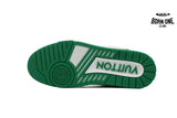 Louis Vuitton Trainer White Rhinestone Green Rhinestone Tail
