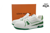 Louis Vuitton Trainer White Rhinestone Green Rhinestone Tail