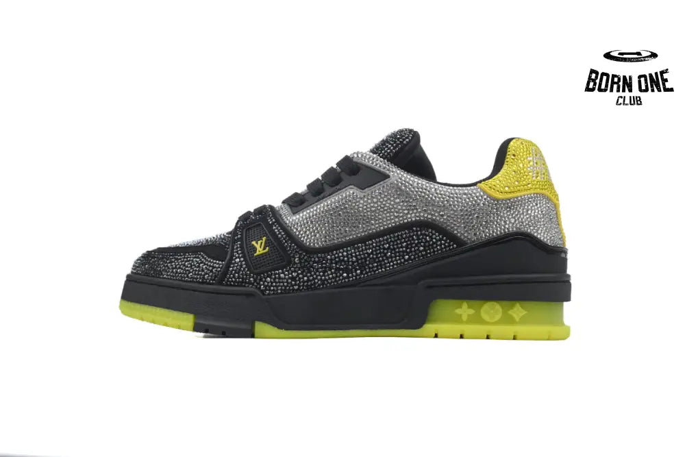 Louis Vuitton Trainer Black Yellow Rhinestone 1A9JXP