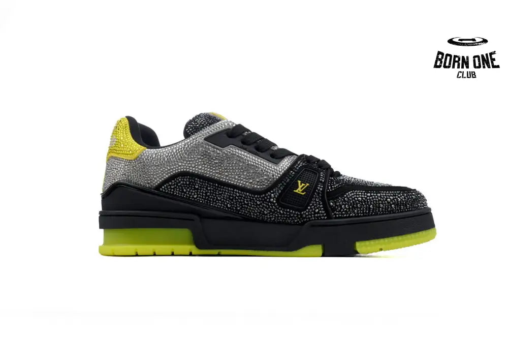 Louis Vuitton Trainer Black Yellow Rhinestone 1A9JXP