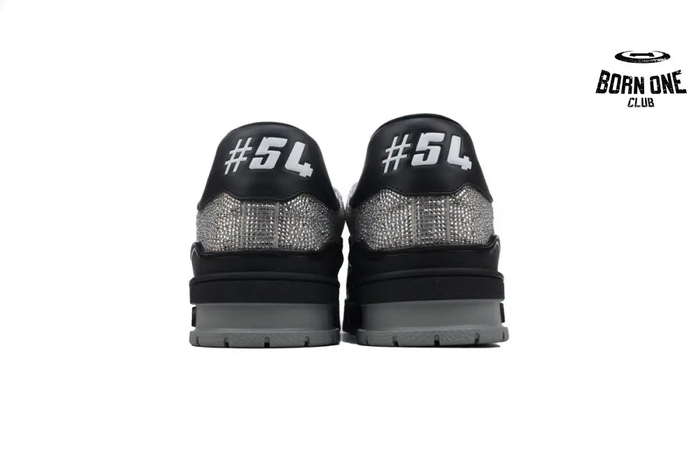 Louis Vuitton Trainer Black Silver Rhinestone