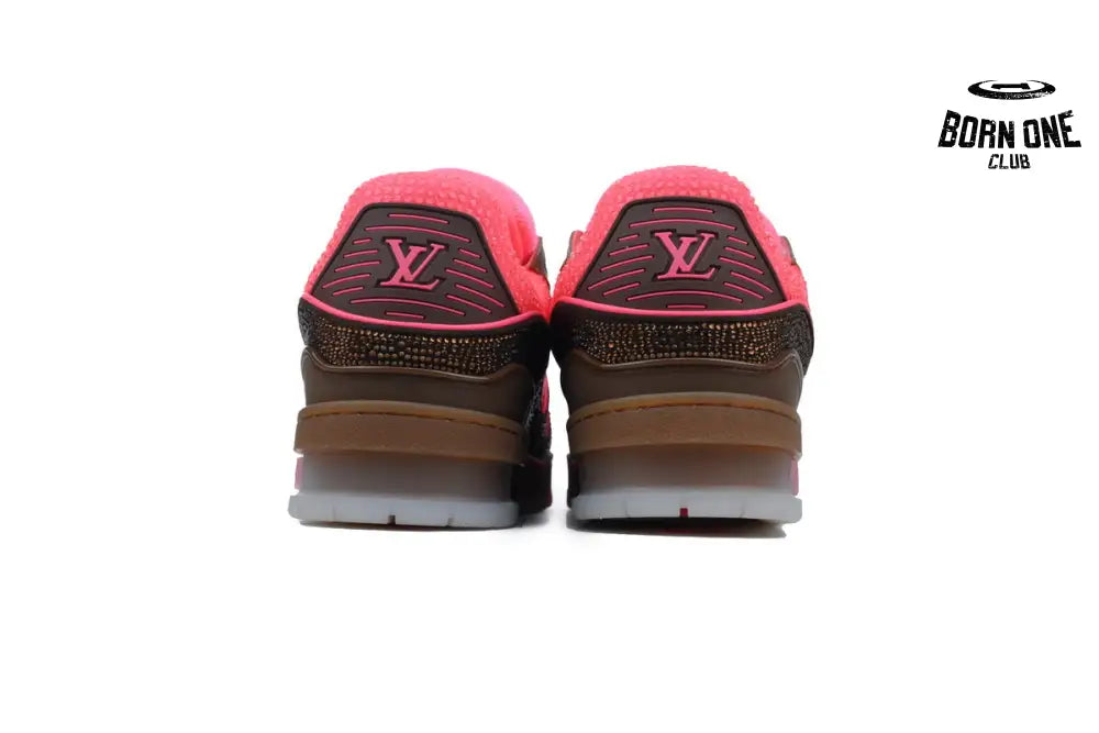 Louis Vuitton Trainer Pink Brown Rhinestone