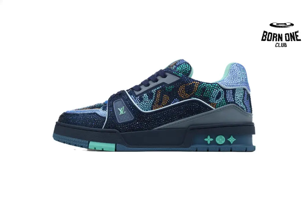 Louis Vuitton Trainer Marine Navy Blue Crystal  1AARGM