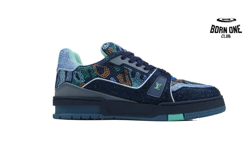 Louis Vuitton Trainer Marine Navy Blue Crystal  1AARGM