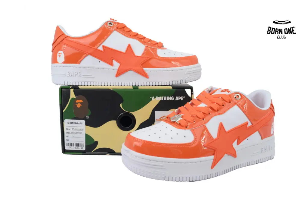 A Bathing Ape Bape SK8 Sta White Orange Red OZXSHMX91310N