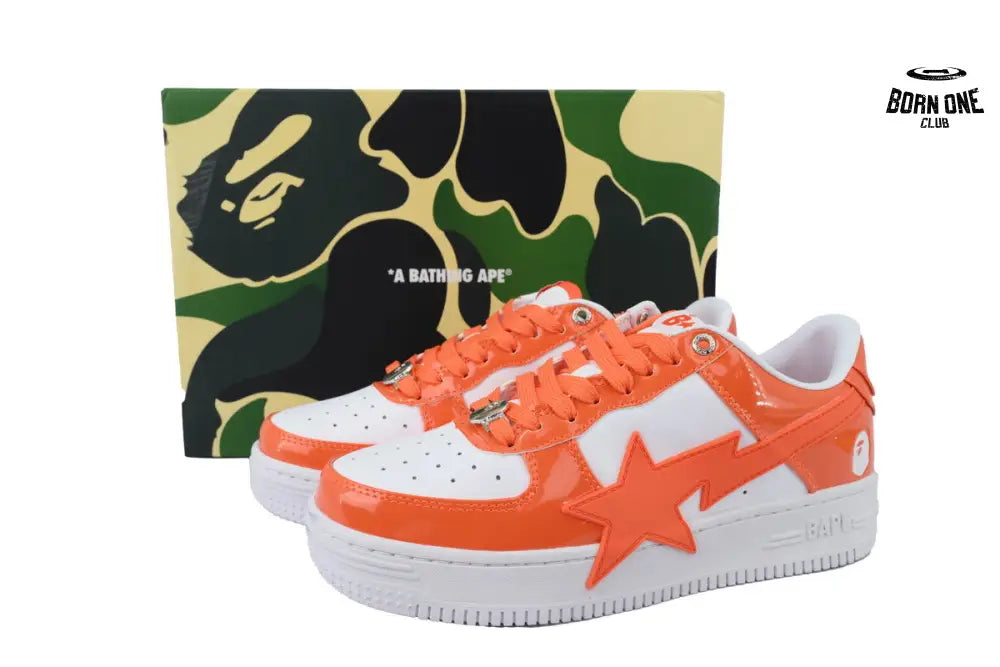 A Bathing Ape Bape SK8 Sta White Orange Red OZXSHMX91310N