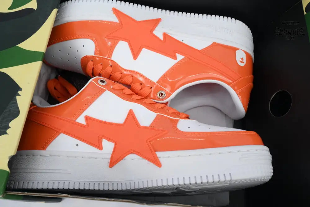 A Bathing Ape Bape SK8 Sta White Orange Red OZXSHMX91310N