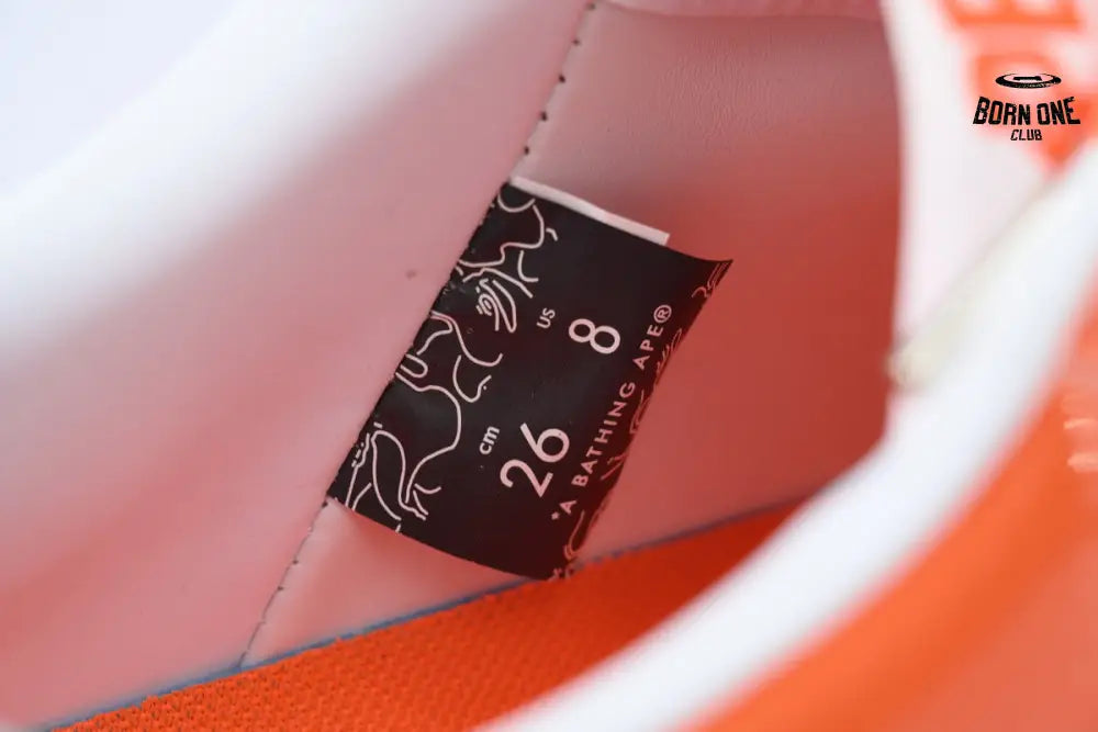 A Bathing Ape Bape SK8 Sta White Orange Red OZXSHMX91310N