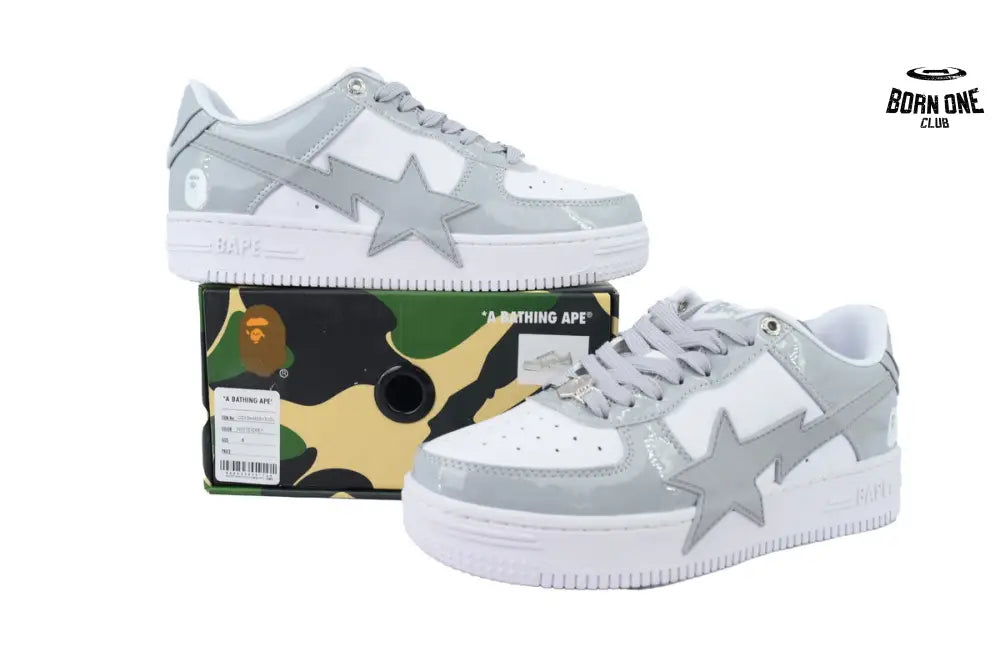 A Bathing Ape Bape SK8 Sta White Grey OZXSHMX91310N