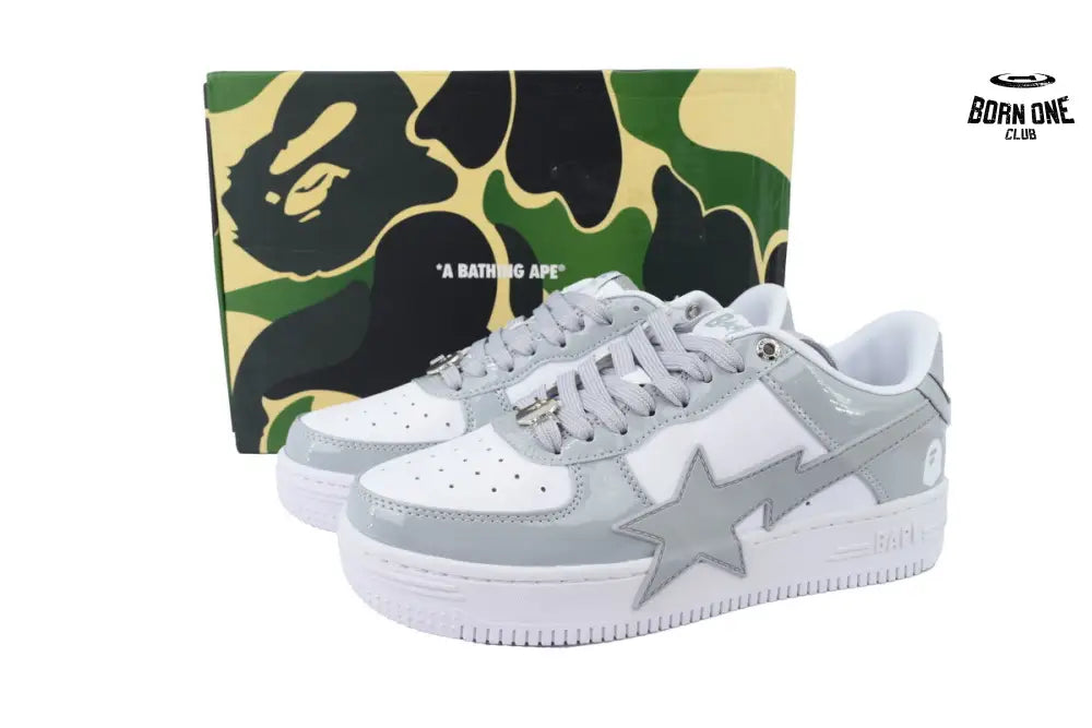 A Bathing Ape Bape SK8 Sta White Grey OZXSHMX91310N