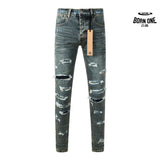 Calça Jeans Ksubi Azul Esverdeada Destroyed