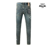 Calça Jeans Ksubi Azul Esverdeada Destroyed