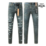 Calça Jeans Ksubi Azul Esverdeada Destroyed