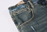 Calça Jeans Ksubi Azul Esverdeada Destroyed