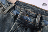 Calça Jeans Ksubi Azul Esverdeada Destroyed