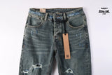 Calça Jeans Ksubi Azul Esverdeada Destroyed