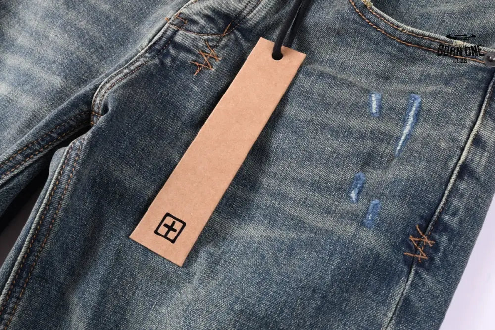 Calça Jeans Ksubi Azul Esverdeada Destroyed