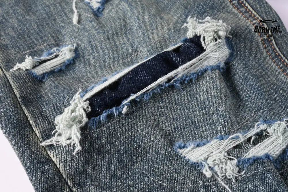 Calça Jeans Ksubi Azul Esverdeada Destroyed