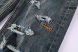 Calça Jeans Ksubi Azul Esverdeada Destroyed