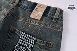 Calça Jeans Ksubi Azul Esverdeada Destroyed