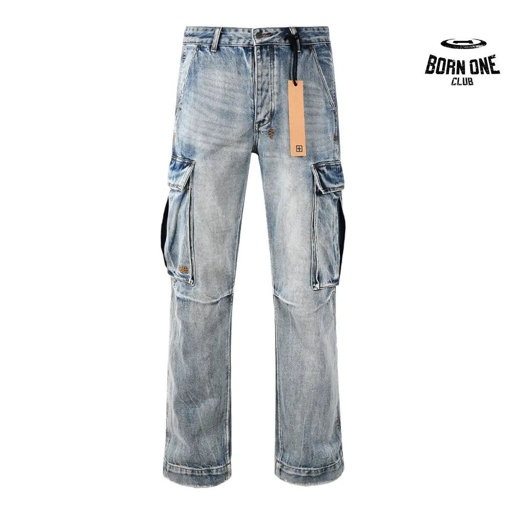 Calça Jeans Ksubi Cargo Azul Lavada