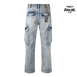 Calça Jeans Ksubi Cargo Azul Lavada