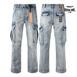 Calça Jeans Ksubi Cargo Azul Lavada