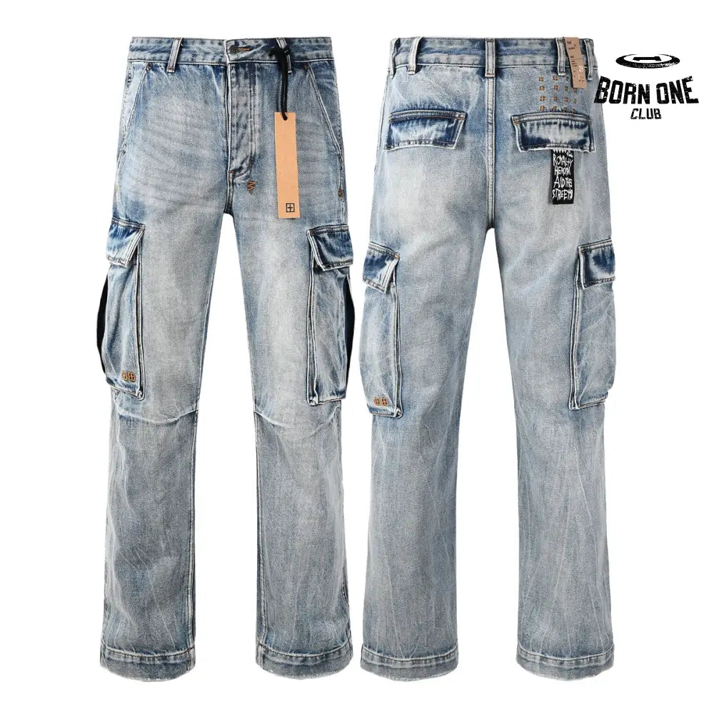 Calça Jeans Ksubi Cargo Azul Lavada