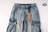 Calça Jeans Ksubi Cargo Azul Lavada