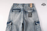 Calça Jeans Ksubi Cargo Azul Lavada
