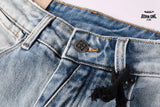 Calça Jeans Ksubi Azul Claro Patches Retangulares
