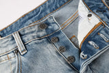Calça Jeans Ksubi Azul Claro Patches Retangulares
