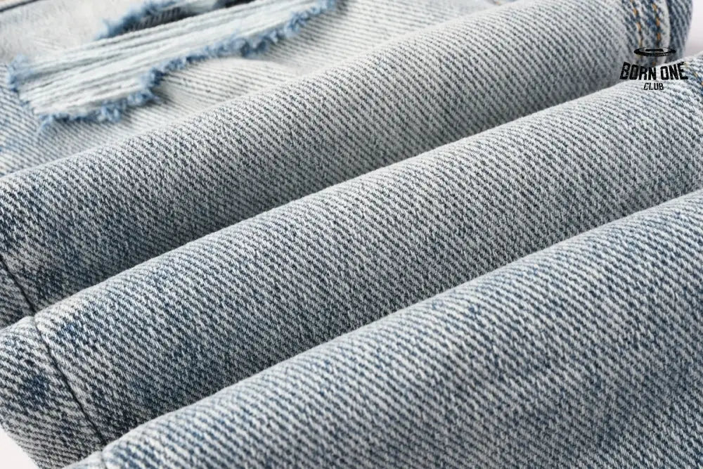 Calça Jeans Ksubi Azul Claro Patches Retangulares