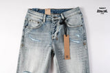 Calça Jeans Ksubi Cinza Claro Patches Retangulares